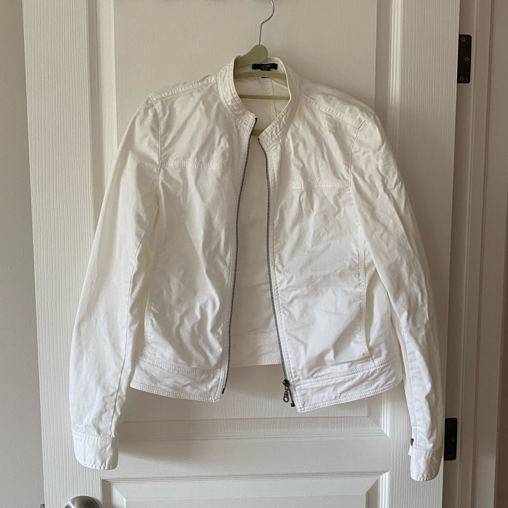 Jacob White Bomber Jacket Lightweight Versatile